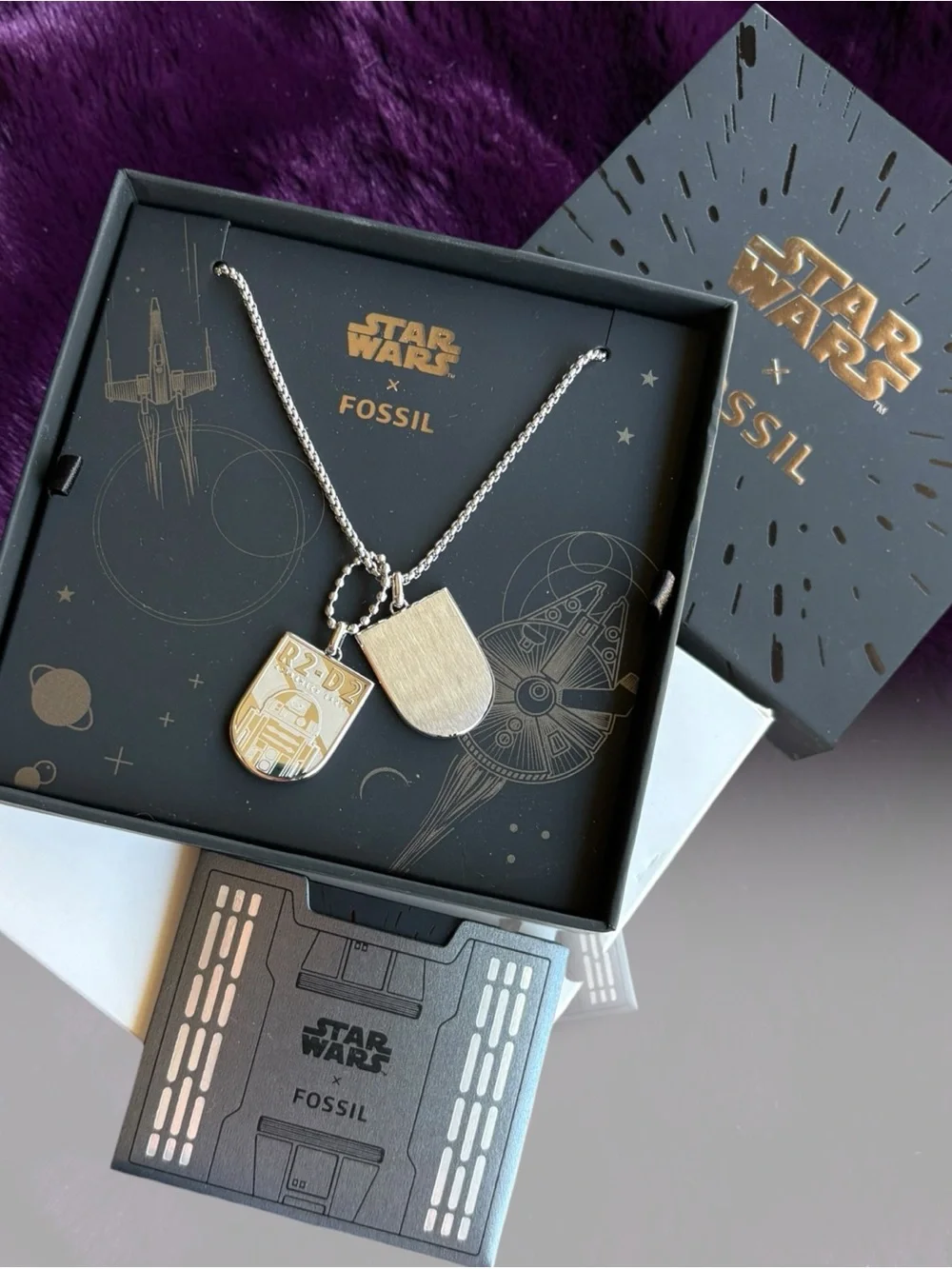 Star Wars x Fossil B2-D2 Necklace Collectible Star Wars Jewelry Pendant~New